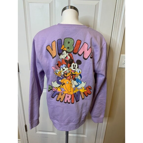 Disney Vibin’ and Thrivin’ Mickey and Friends Crewneck Sweatshirt Size Medium - Picture 5 of 6